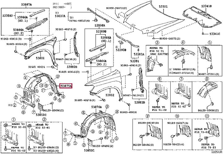 5380548130 Toyota Подкрыльник переднего правого крыла