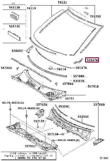 5386748040 Toyota Резинка уплотнительная крыла