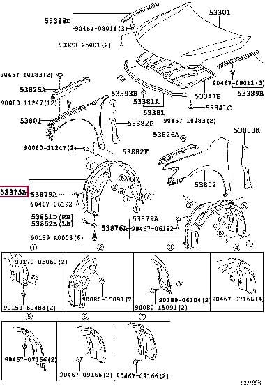Купити Toyota 53875-33150 за низькою ціною в Україні!