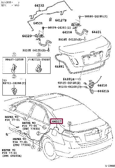Toyota 64607-33130 Трос замка багажника 6460733130: Купити в Україні - Добра ціна на EXIST.UA!