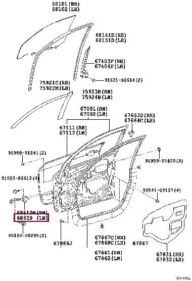 6862042020 Toyota Ограничитель двери