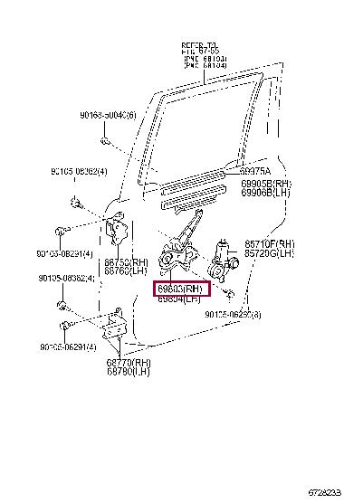 6980335080 Toyota Стеклоподъемник
