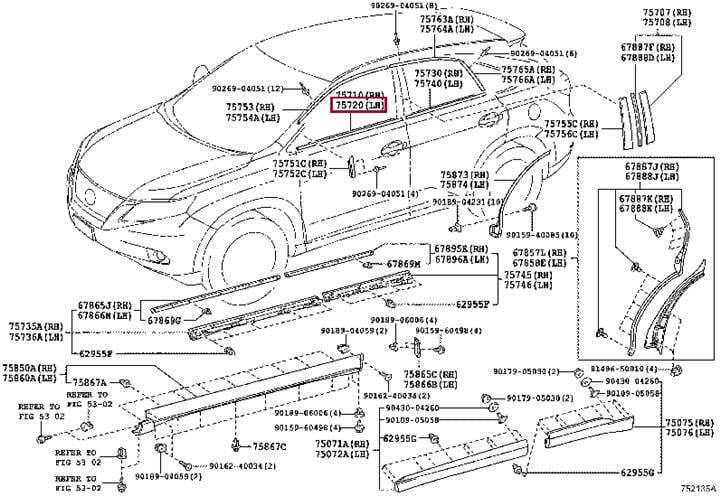 Toyota 75720-48060 Автозапчастина 7572048060: Приваблива ціна - Купити в Україні на EXIST.UA! 7572048060 Toyota Автозапчастина