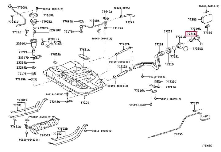 7731633042 Toyota Прокладання паливного бака