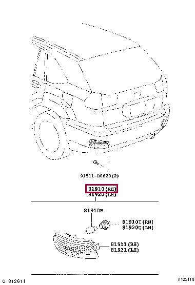 8191048031 Toyota Фонарь задний правый