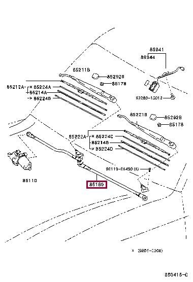 8515060230 Toyota Трапеция стеклоочистителя
