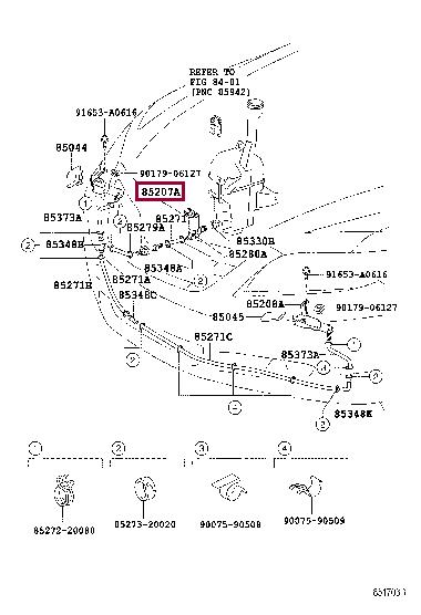8520733060 Toyota Форсунка омивача фари правої