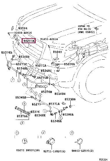 8520760060 Toyota Форсунка омивача фари правої