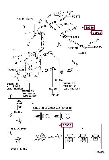 853810T010 Toyota Форсунка омивача скла