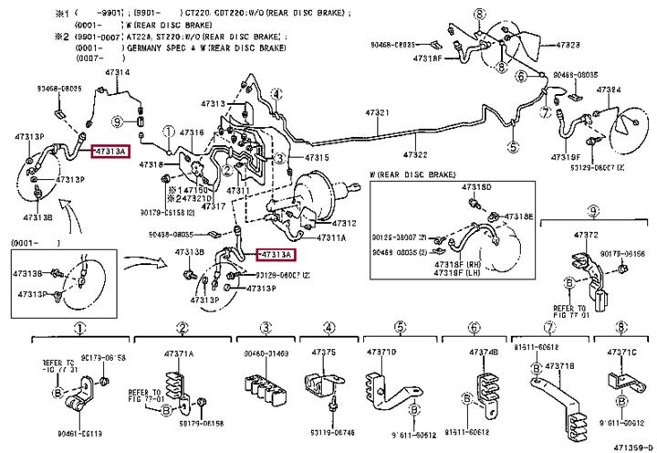 Toyota 90080-94163 Гальмівний шланг 9008094163: Купити в Україні - Добра ціна на EXIST.UA!