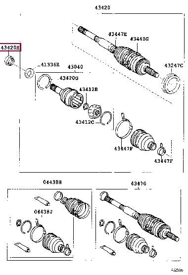 Сальник полуоси левой Toyota 90311-50047