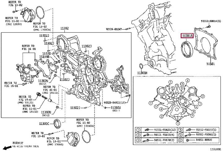 Сальник вала коленчатого задний Toyota 90311-95013
