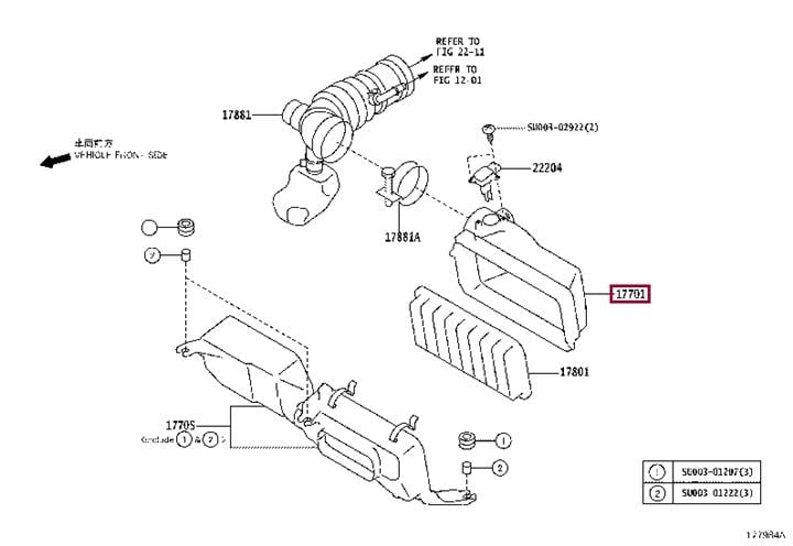 SU00301214 Toyota Корпус воздушного фильтра