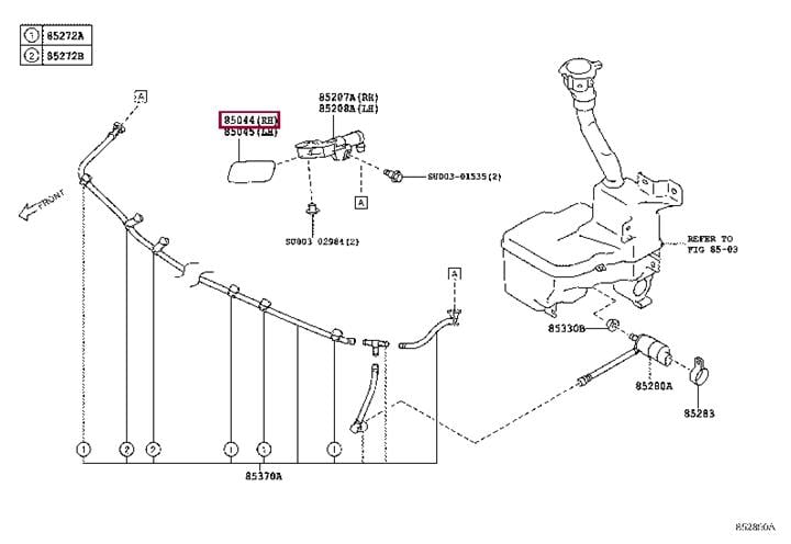 SU00302709 Toyota Кришка форсунки омивача права