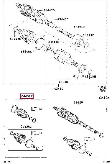 Toyota 04427-0D220 Пыльник приводного вала 044270D220: Отличная цена - Купить в Украине на EXIST.UA! 044270D220 Toyota Пыльник приводного вала