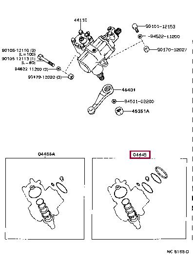 Toyota 04445-35130 Gasket kit, power steering gear(for recirculating ball) 0444535130: Отличная цена - Купить в Украине на EXIST.UA! 0444535130 Toyota Gasket kit, power steering gear(for recirculating ball)