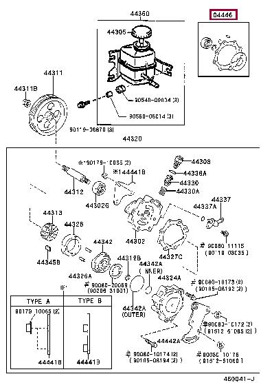 Toyota 04446-06030 Комплект прокладок насоса гідропідсилювача керма 0444606030: Купити в Україні - Добра ціна на EXIST.UA!