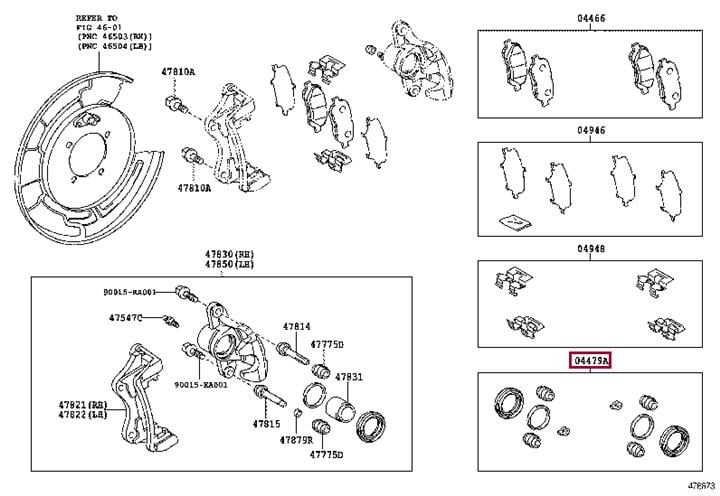 Toyota 04479-0T010 Ремкомплект суппорта 044790T010: Отличная цена - Купить в Украине на EXIST.UA! 044790T010 Toyota Ремкомплект суппорта