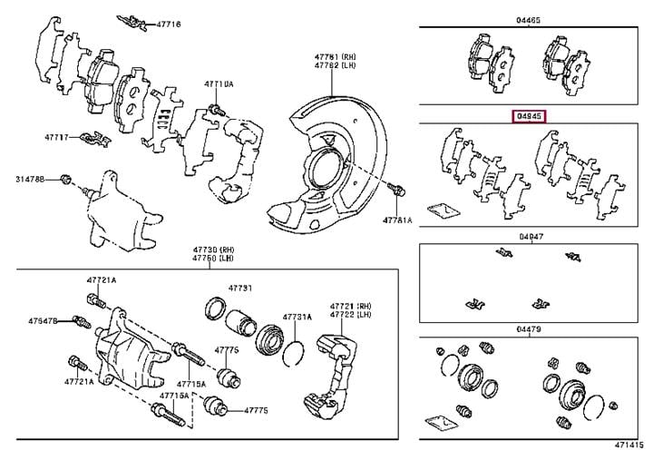 Toyota 04945-20210 Комплект монтажный тормозных колодок 0494520210: Отличная цена - Купить в Украине на EXIST.UA! 0494520210 Toyota Комплект монтажный тормозных колодок