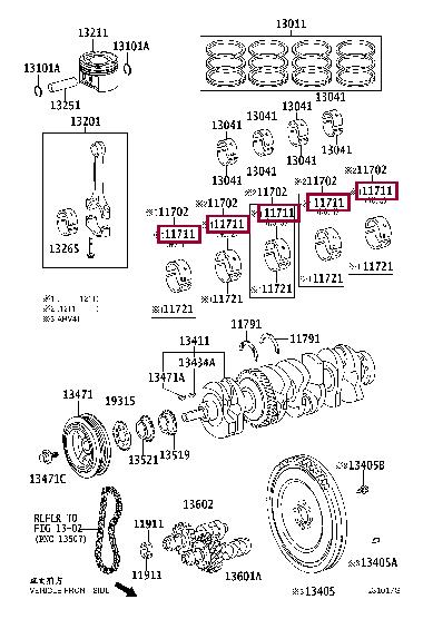 117112802103 Toyota Вкладыши