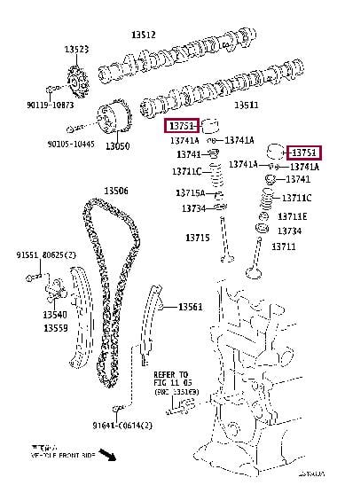 1375146050 Toyota Штовхач клапана