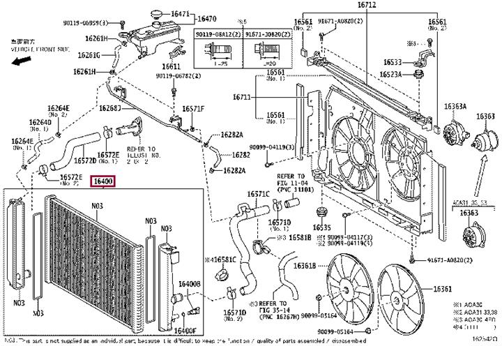 Toyota 16400-28570 Радиатор охлаждения двигателя 1640028570: Отличная цена - Купить в Украине на EXIST.UA! 1640028570 Toyota Радиатор охлаждения двигателя