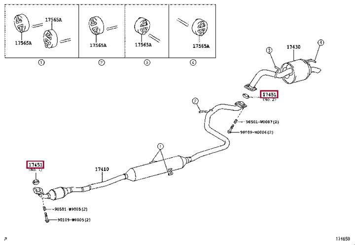 174510J030 Toyota Прокладка выхлопной трубы