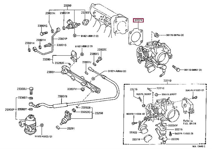 2227115011 Toyota Прокладка корпуса дроссельной заслонки