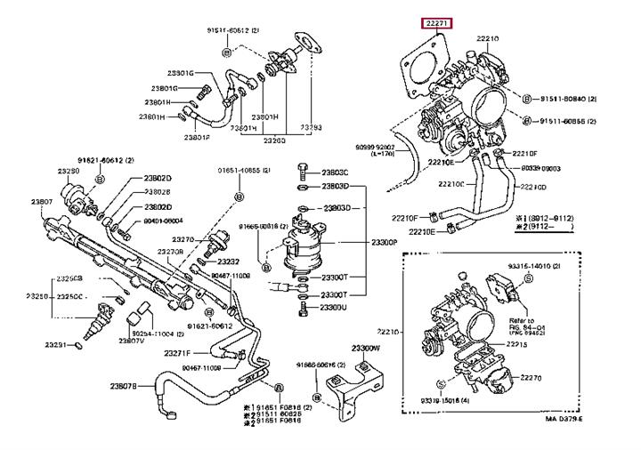 2227174022 Toyota Прокладка корпуса дроссельной заслонки