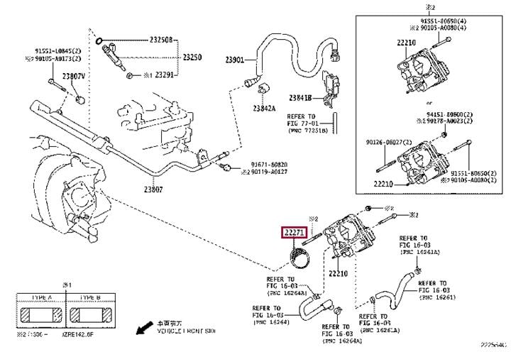 Кольцо уплотнительное дроссельной заслонки Toyota 22271-75031