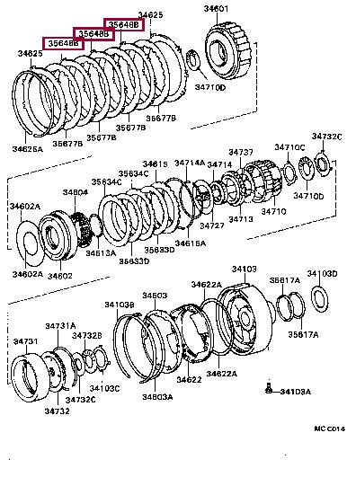 3463430021 Toyota Диск фрикционный