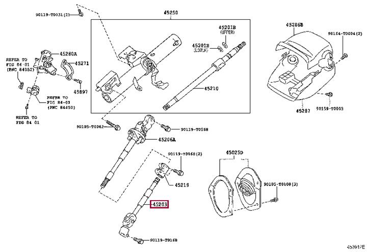 452030K040 Toyota Вал рулевого управления