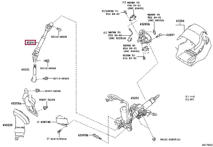4526012710 Toyota Вал рулевого управления