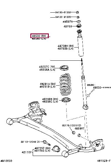 Toyota 48530-80134 Амортизатор задний 4853080134: Отличная цена - Купить в Украине на EXIST.UA! 4853080134 Toyota Амортизатор задний