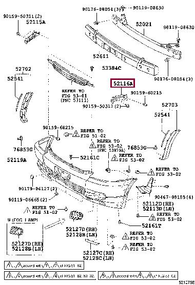 5211668010 Toyota Кронштейн бампера