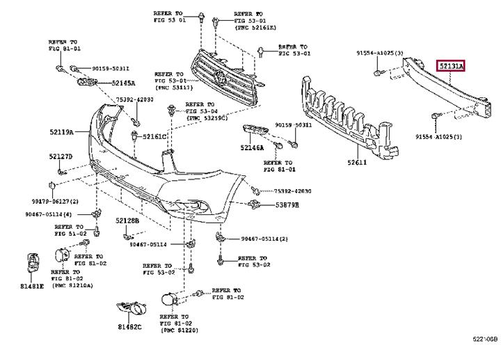 5213148100 Toyota Усилитель бампера