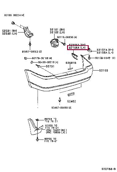 5215612270 Toyota кронштейн бампера