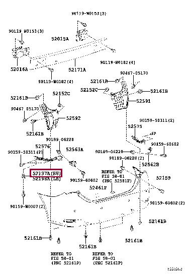 Toyota 52197-22020 Втулка с прямоугольной шляпкой 5219722020: Отличная цена - Купить в Украине на EXIST.UA! 5219722020 Toyota Втулка с прямоугольной шляпкой
