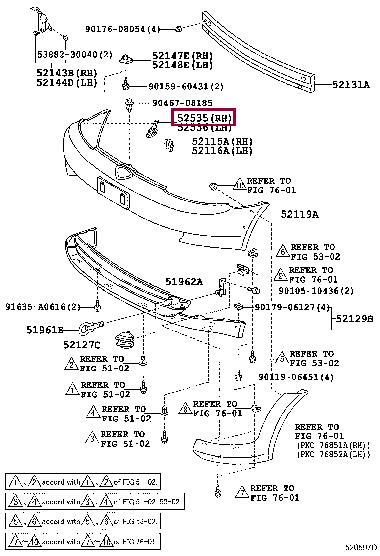 5253552030 Toyota Кронштейн бампера