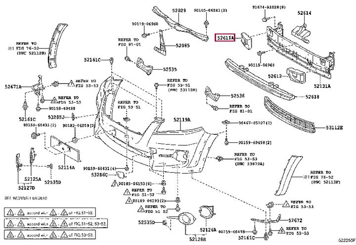 5261142020 Toyota Абсорбер пер. бампера