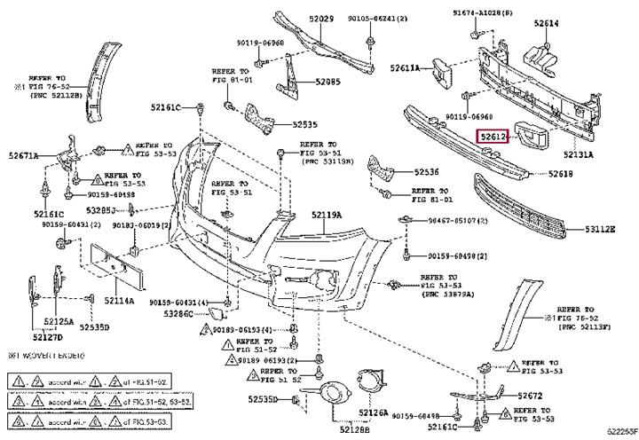 5261242040 Toyota Абсорбер бампера