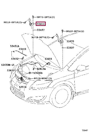 5341002100 Toyota Петля капота