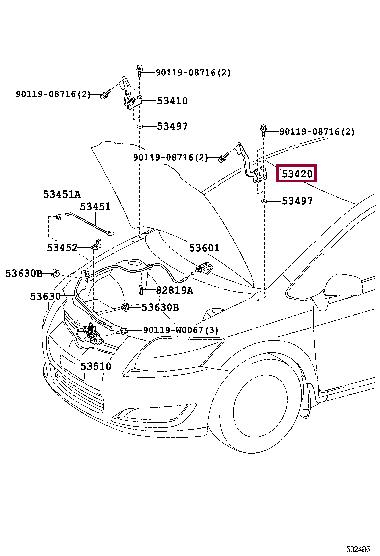 5342002100 Toyota Петля капота
