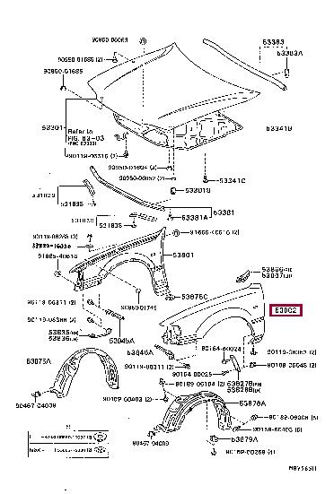 5380233021 Toyota Крыло
