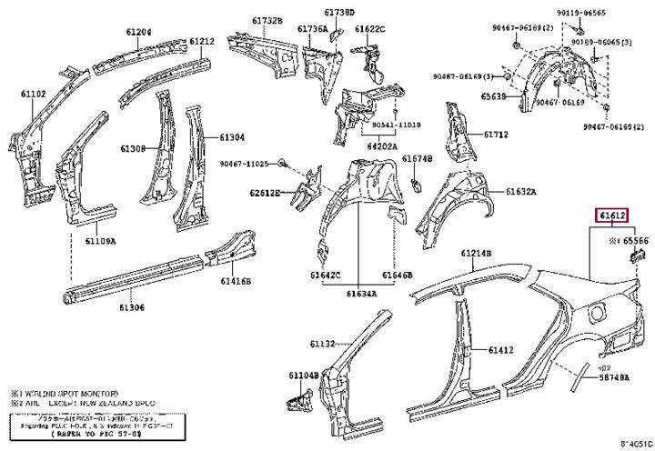 6160233200 Toyota Крыло