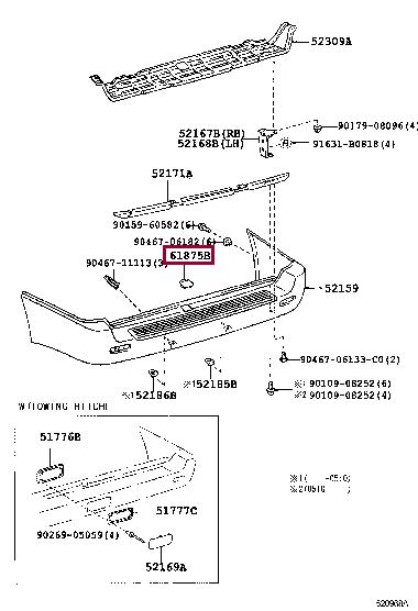 6187560020E1 Toyota Заглушка пластиковая