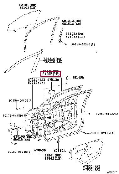 6700202150 Toyota Дверь