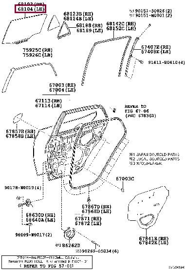 Toyota 68104-02200 Стекло 6810402200: Отличная цена - Купить в Украине на EXIST.UA! 6810402200 Toyota Стекло