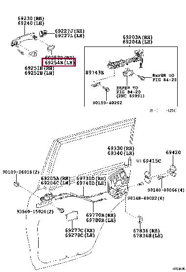 6924260070 Toyota Прокладка уплотнительная ручки дверной