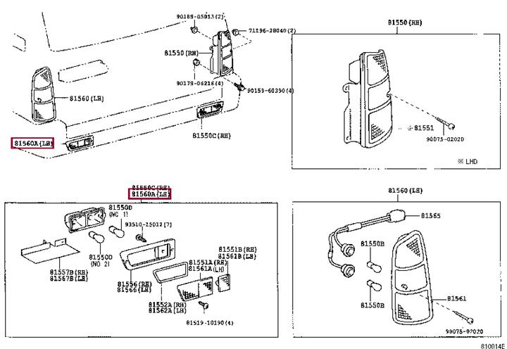 8156060440 Toyota Задний габаритный фонарь